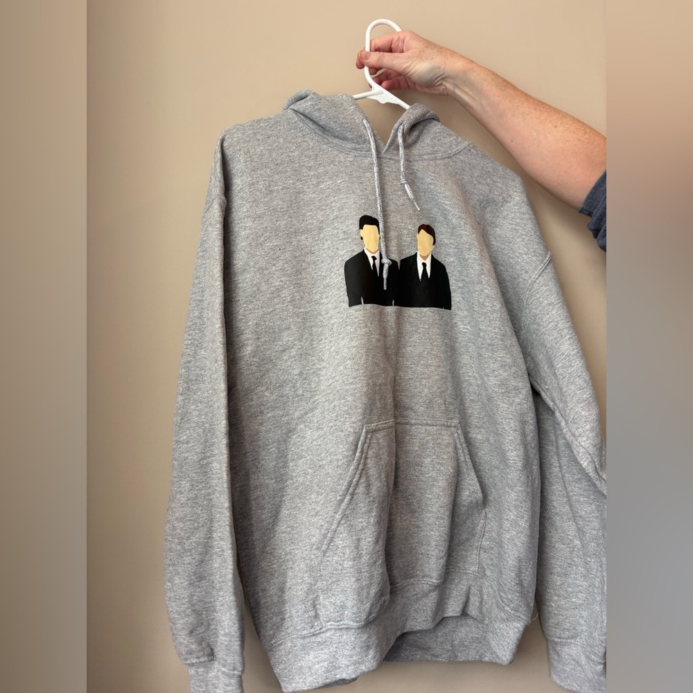 Gray custom vampire diaries hoodie (no size but fits like s/m)
